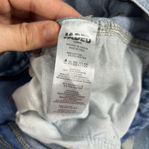 Jaded London Jeans Mens 30 Sandwash Blaze Slim Flare Fit Distressed Y2K Grunge - Picture 10 of 16